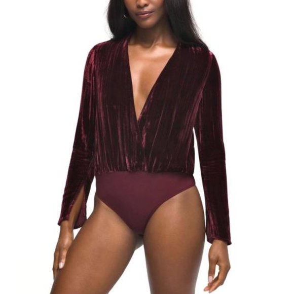 BRAND NEW Good American velvet wrap bodysuit - Picture 1 of 5